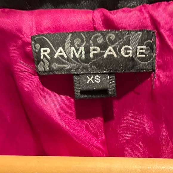 Rampage Black Jacket Hot Pink Lining Metallic Textured Wool Blend Coat XS - Picture 3 of 4